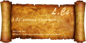 Lápossy Csongor névjegykártya
